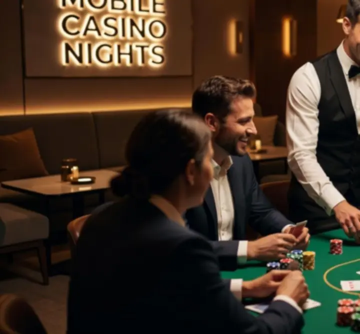 Krupier prowadzący rozgrywkę przy stole pokerowym
